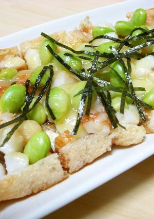 うす揚げに枝豆ちくわチーズ☆ポン酢でー-レシピのメイン写真