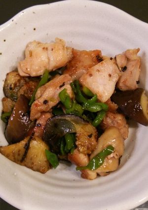 鶏肉となすとピーマンの塩昆布炒め-レシピのメイン写真