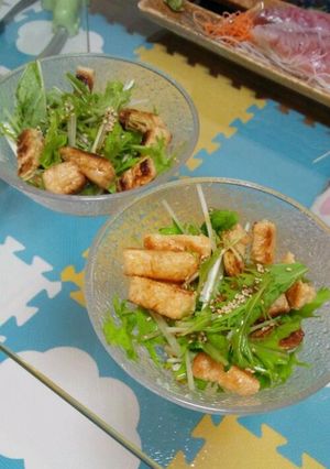 水菜とカリカリお揚げさんのさっぱりサラダ-レシピのメイン写真