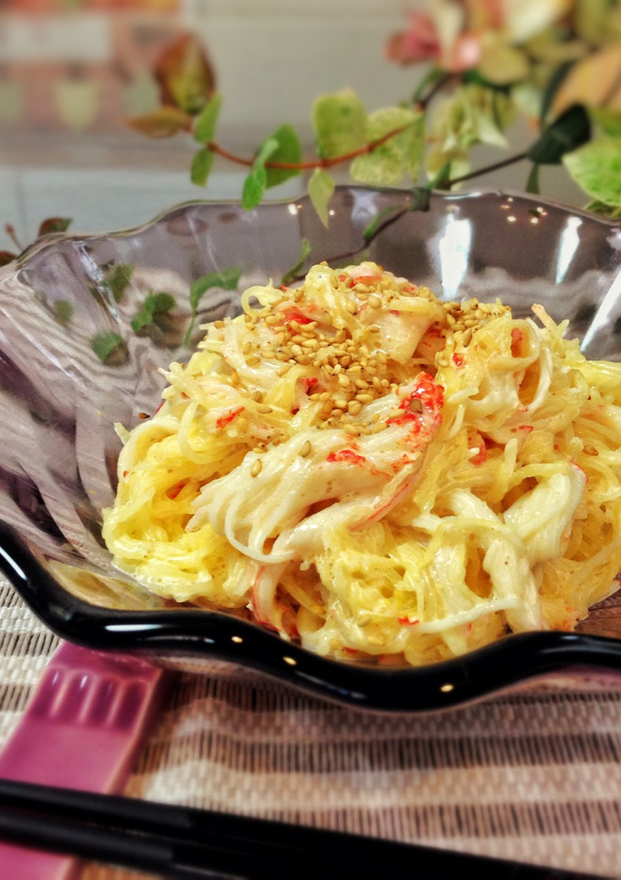 そうめんかぼちゃの胡麻マヨ和え♡-レシピのメイン写真