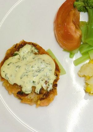 鮭ハンバーグのみそマヨソース-レシピのメイン写真