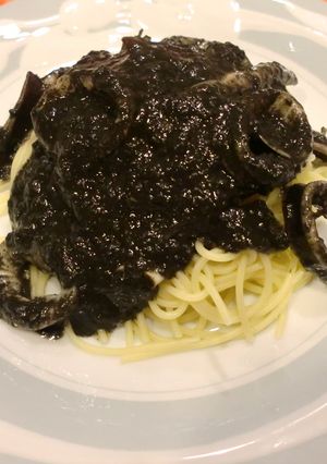 なんちゃって　イカ墨　パスタ　スパゲティ-レシピのメイン写真