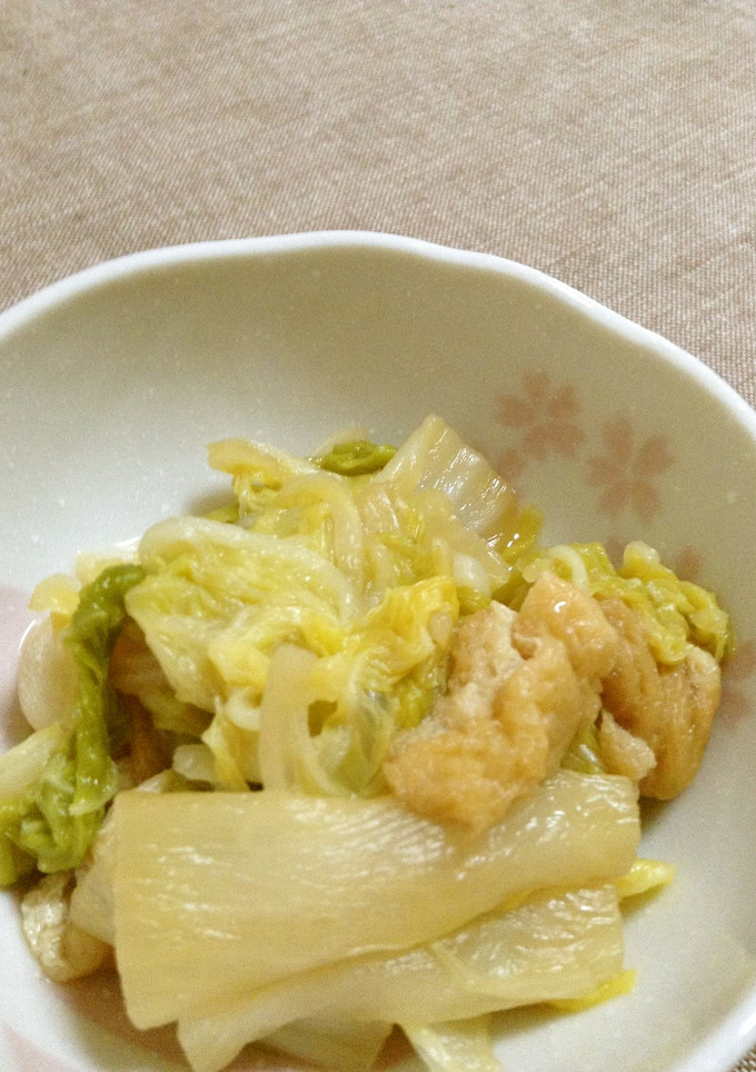 白菜とうす揚げの煮物甘め♪-レシピのメイン写真