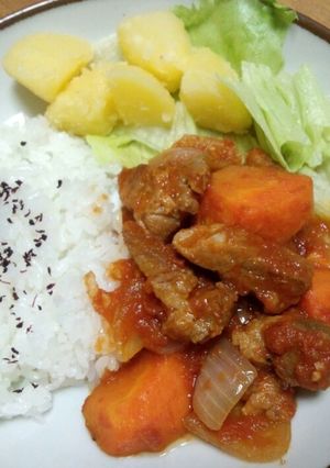 圧力で☆豚肩ロースのトマト煮込み-レシピのメイン写真