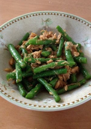 超簡単!ツナとさやいんげんの炒め物-レシピのメイン写真