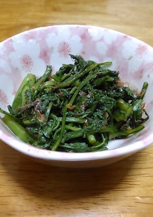 レンジで簡単!春菊の辛子酢和え-レシピのメイン写真