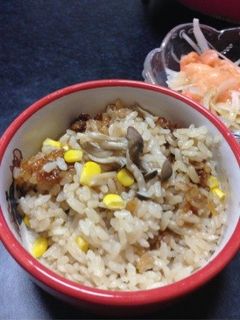 キノコとコーンの炊き込み御飯-レシピのメイン写真