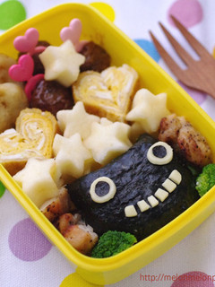 超簡単☆ハロウィンの黒ねこキャラ弁当-レシピのメイン写真