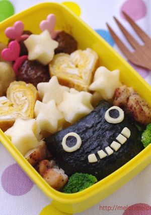 超簡単☆ハロウィンの黒ねこキャラ弁当-レシピのメイン写真