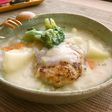 豆腐ハンバーグのクリームシチュー添え♬