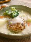豆腐ハンバーグのクリームシチュー添え♬