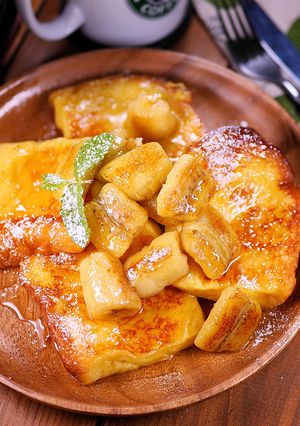 バナナフレンチトーストで🥞カフェ気分💕-レシピのメイン写真