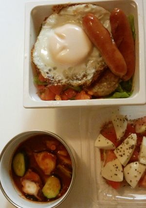 煮込みロコモコ丼弁当-レシピのメイン写真