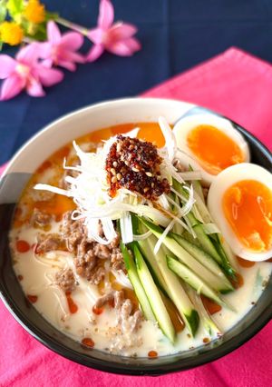 簡単昼食・夕食★豆乳で冷やし坦々そうめん・煮麺-レシピのメイン写真