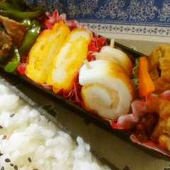รูปของ お弁当にちくわで新生姜巻き♪