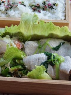 豚しゃぶ三つ葉巻き。のお弁当-レシピのメイン写真