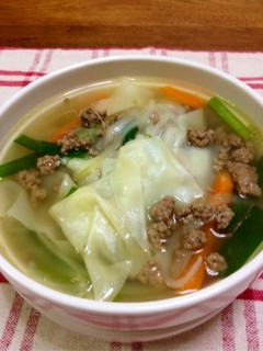 ワンタンを作らずに☆手抜きワンタンスープ-レシピのメイン写真