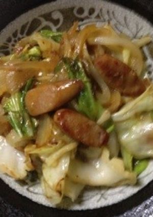 簡単！ キャベツとウィンナーのカレー炒め-レシピのメイン写真