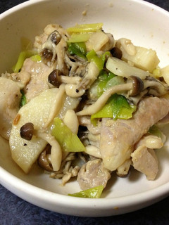 山芋ときのこと豚肉の蒸し炒め-レシピのメイン写真