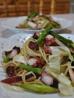 タコとイカとアスパラの焼きそば-レシピのメイン写真