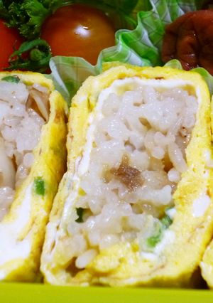 ホタテごはん入り　厚焼き卵弁当-レシピのメイン写真