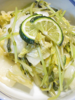 白菜と豆苗のすだち蒸し-レシピのメイン写真