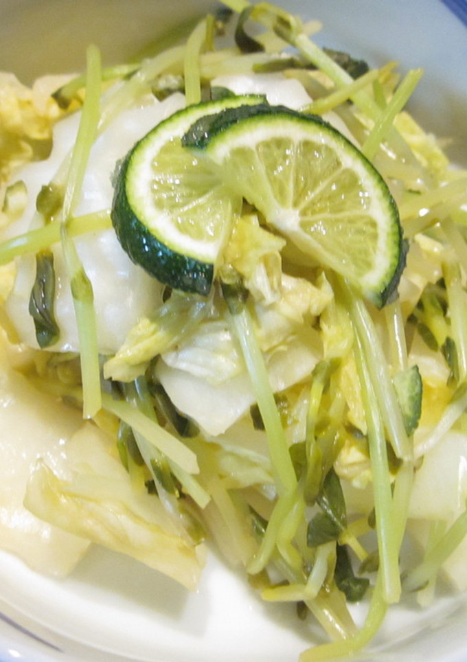 白菜と豆苗のすだち蒸し-レシピのメイン写真