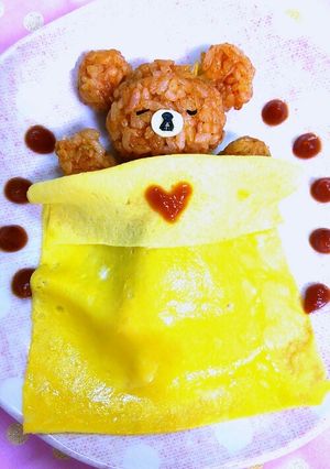 キャラごはん☆すやすやクマさんオムライス-レシピのメイン写真
