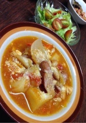 ごろごろ野菜のトマト煮込み-レシピのメイン写真