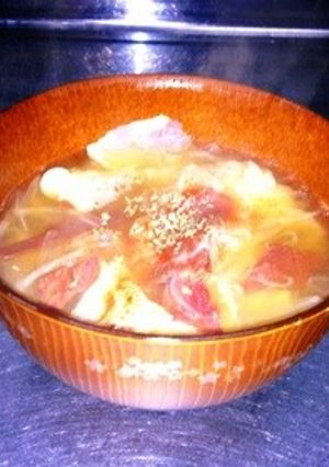 簡単節約絶品出し汁ビーフジャーキースープ-レシピのメイン写真