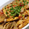 豚薄切り肉+塩麹de玉ねぎトマトの炒め物