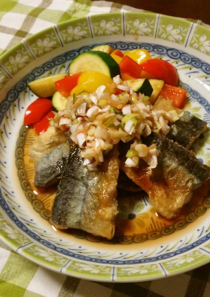 秋刀魚のから揚げ♪ピリ辛ネギソース-レシピのメイン写真