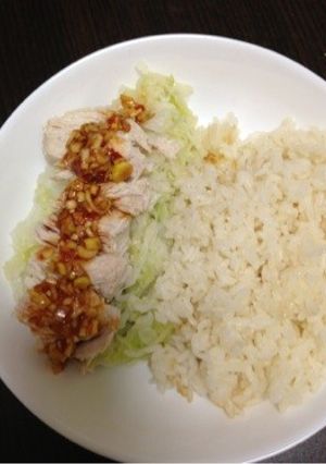 茹で鶏のピリ辛ネギソース☆とり飯添え☆-レシピのメイン写真