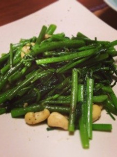 空芯菜とナッツのにんにく炒め-レシピのメイン写真