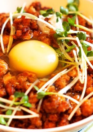 豚そぼろとネギのピリ辛丼-レシピのメイン写真