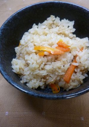 リメイク・手作りなめたけで炊き込みご飯-レシピのメイン写真