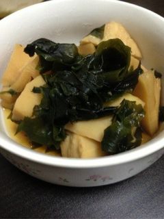 本つゆ3倍濃縮でわかめとたけのこの煮物-レシピのメイン写真