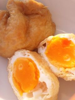 簡単!山芋と卵の巾着煮-レシピのメイン写真