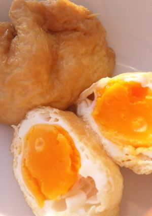 簡単!山芋と卵の巾着煮-レシピのメイン写真