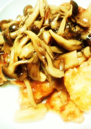 揚げ焼き☆鶏の唐揚げ～和風きのこあんかけ-レシピのメイン写真