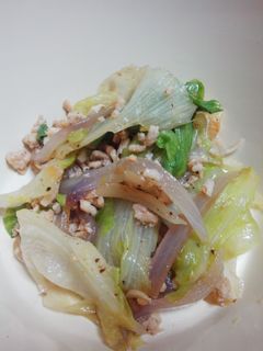 レタスとひき肉の炒め物-レシピのメイン写真