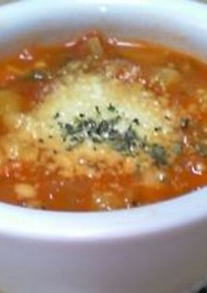 ミネストローネで野菜とろ~ネ。-レシピのメイン写真
