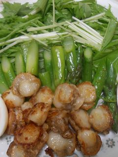 ベビーホタテとアスパラのバター炒め-レシピのメイン写真