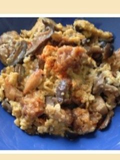 鶏唐揚げときのこ煮の卵とじ-レシピのメイン写真