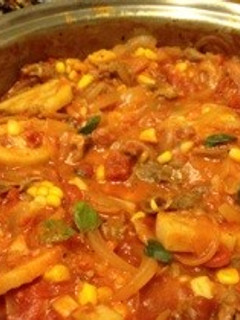 蓮根と牛肉の洋風トマト煮込み-レシピのメイン写真