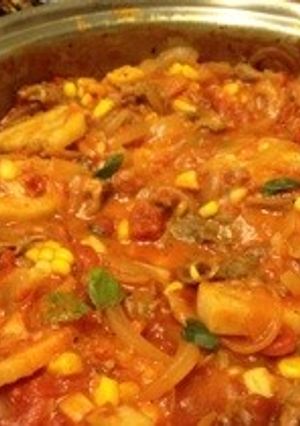 蓮根と牛肉の洋風トマト煮込み-レシピのメイン写真