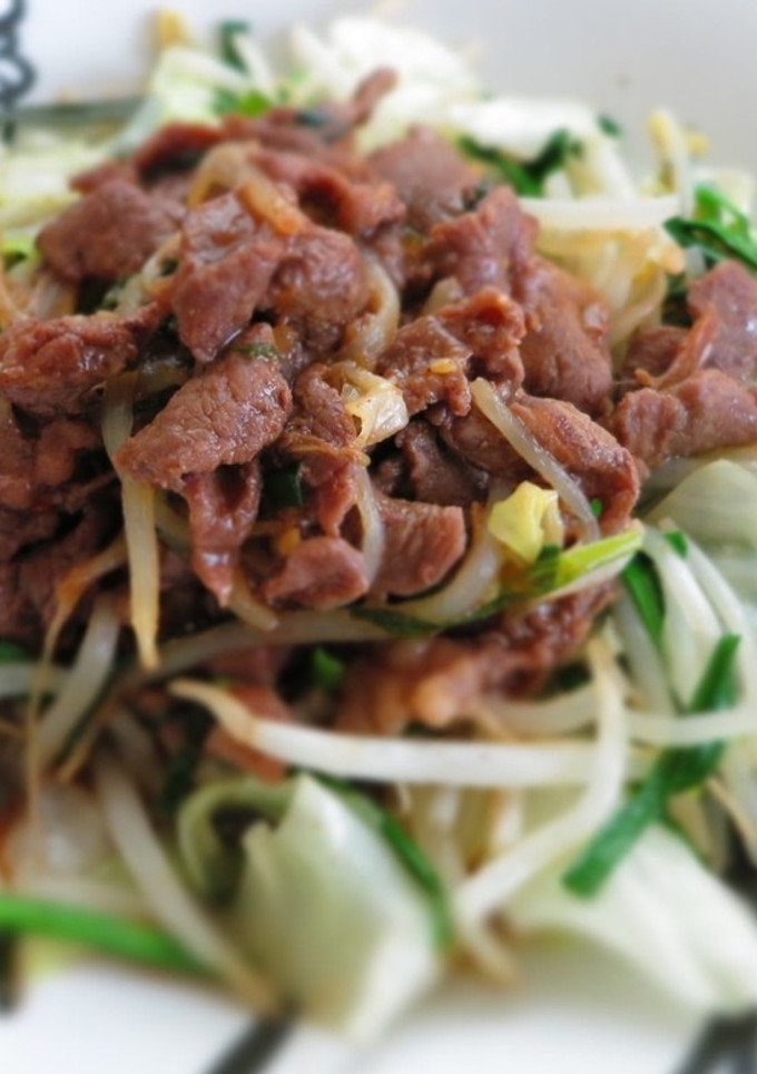 旨い！簡単！もやしとキャベツと牛肉炒め-レシピのメイン写真