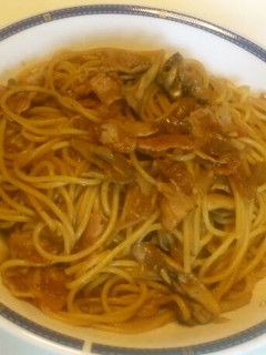 舞茸とベーコンのパスタ玉ねぎ風味-レシピのメイン写真