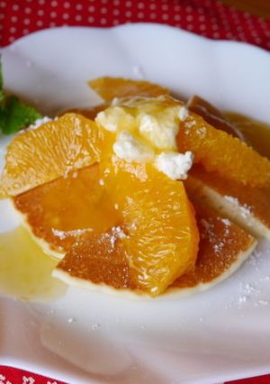 米粉のパンケーキｏｎオレンジジュレ-レシピのメイン写真