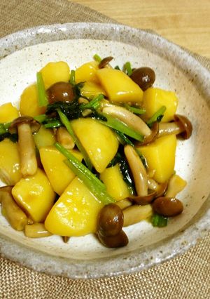 じゃが芋とキノコのにんにく醤油炒め-レシピのメイン写真